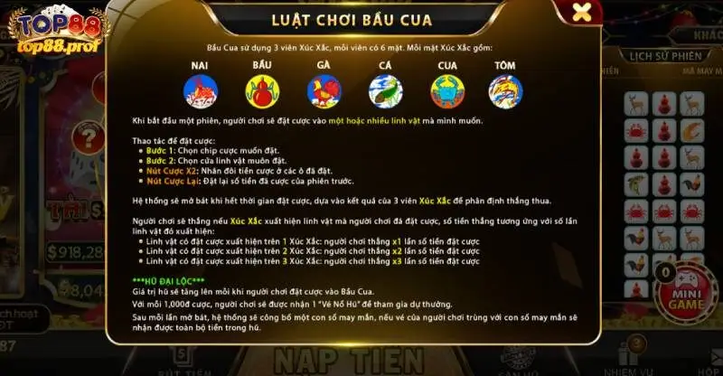 Cửa cược bầu cua đổi thưởng đa dạng