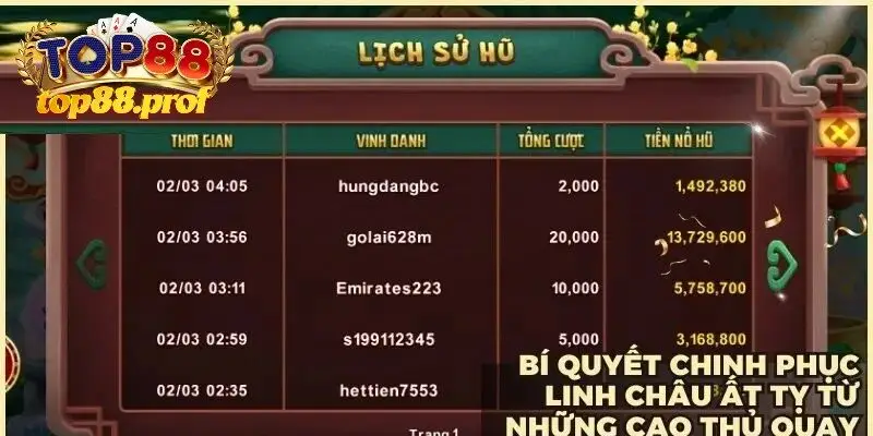 Linh Châu Ất Tị Top88 chinh phục mọi thành viên