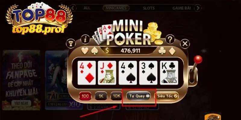 Mini Poker Top88 chinh phục người chơi nhờ sự hấp dẫn