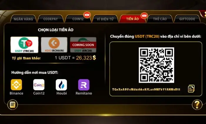 Cách chuyển tiền vào Top88 bằng Tiền ảo siêu nhanh và an toàn